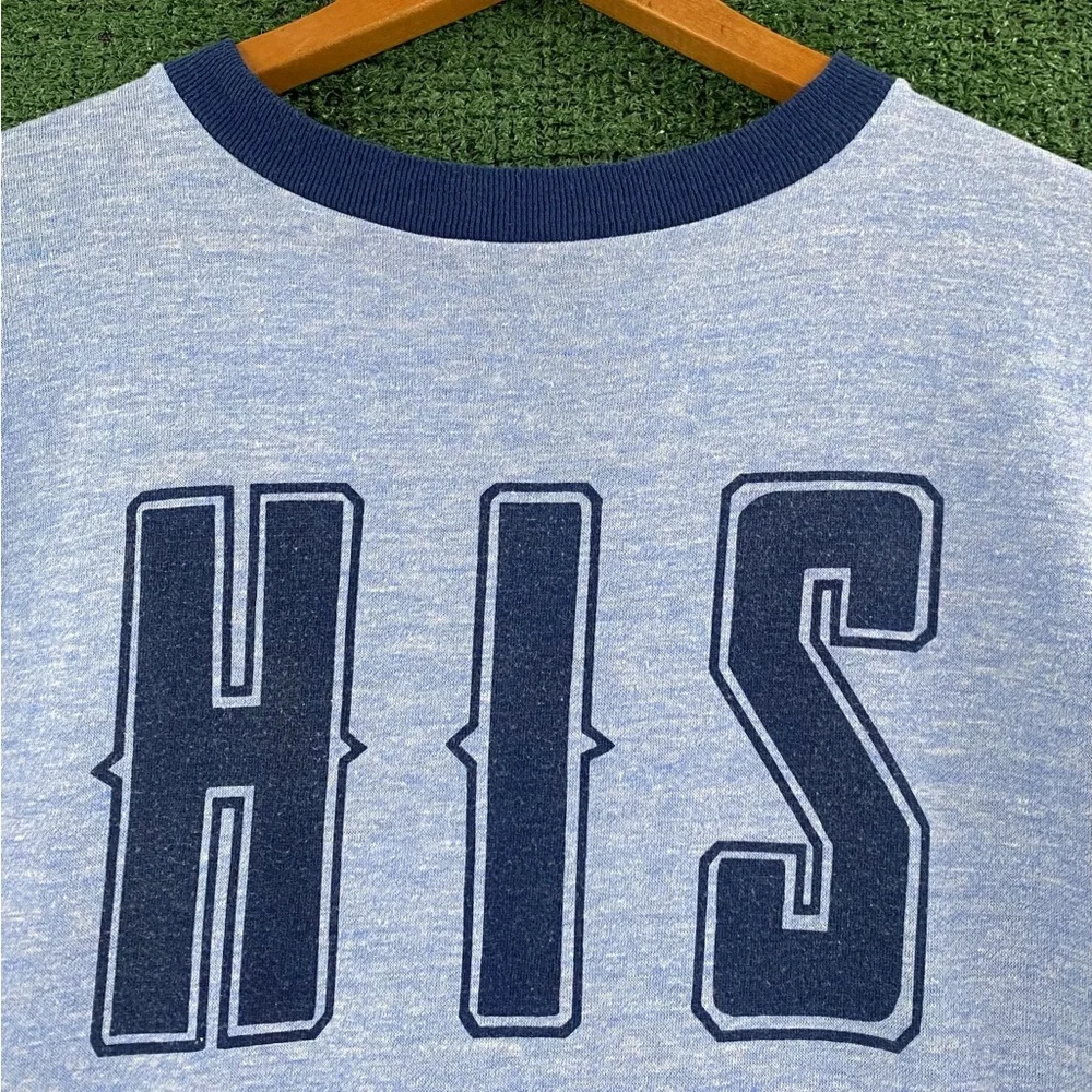Vintage 80’s HIS Single Stitch Tri-Blend Ringer T-Shirt Men’s Size Small
